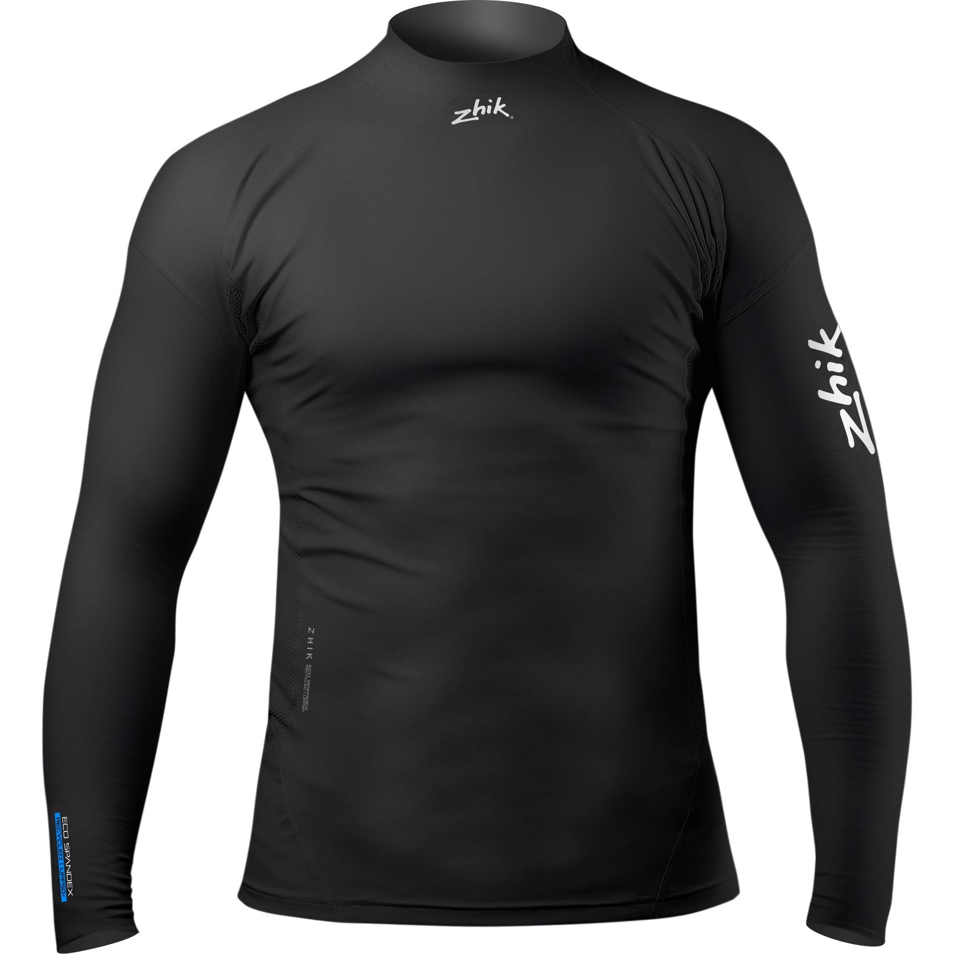 2026 Zhik Mens Eco UPF50+ Spandex Long Sleeve Rash Guard DTP-0063 - Black